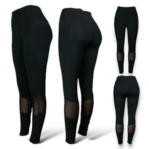 Women's High Waist Yoga Leggings with Pockets Gym Fitness Sports Pants | Black